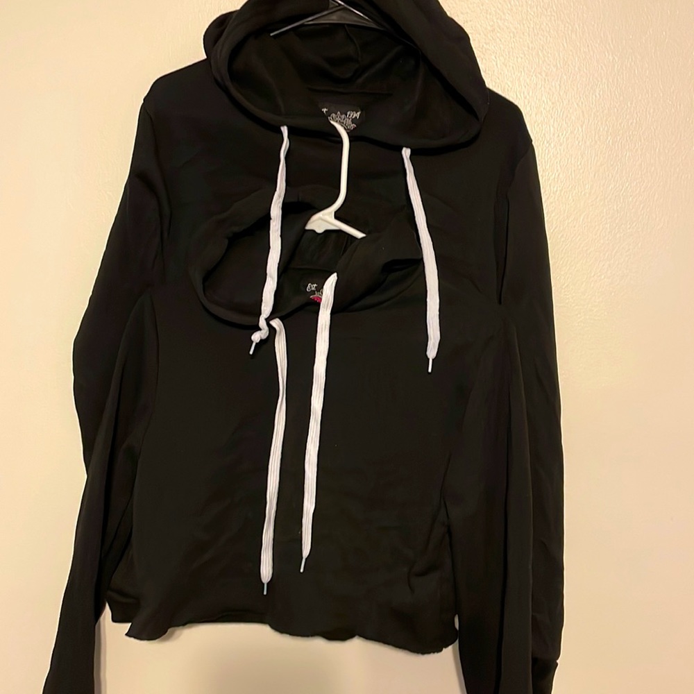 Two Dazl hoodies one shortened size S,the second medium length size XL